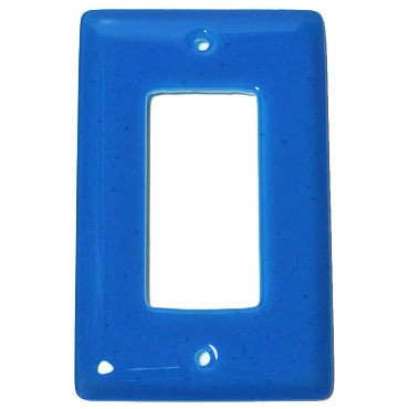 Hot Knobs Single Rocker Glass Switchplate in Turquoise Blue