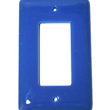 Hot Knobs Single Rocker Glass Switchplate in Egyptian Blue