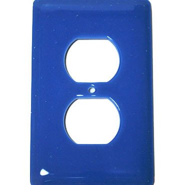 Hot Knobs Single Outlet Glass Switchplate in Egyptian Blue