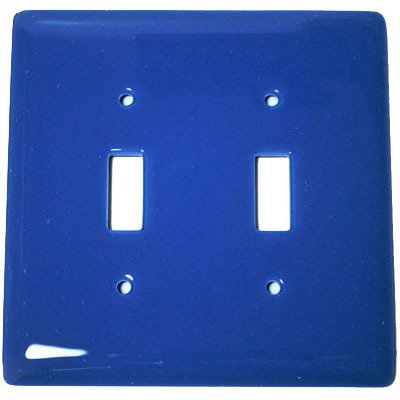 Hot Knobs Double Toggle Glass Switchplate in Egyptian Blue
