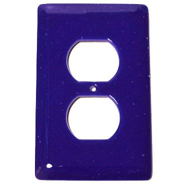 Hot Knobs Single Outlet Glass Switchplate in Deep Cobalt Blue