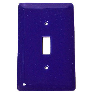 Hot Knobs Single Toggle Glass Switchplate in Deep Cobalt Blue