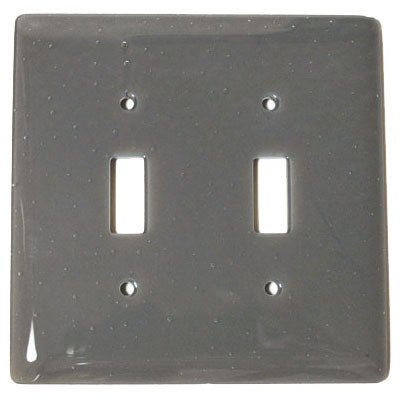 Hot Knobs Double Toggle Glass Switchplate in Deco Gray