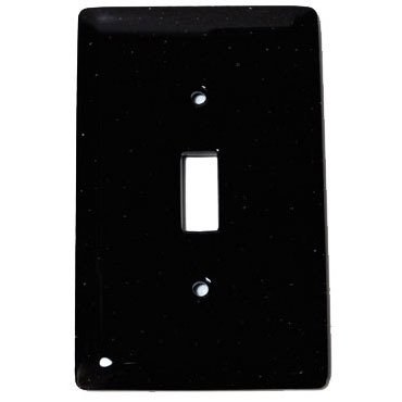 Hot Knobs Single Toggle Glass Switchplate in Black