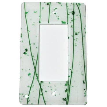 Hot Knobs Single Rocker Glass Switchplate in Green & White