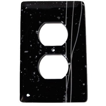 Hot Knobs Single Outlet Glass Switchplate in White & Black