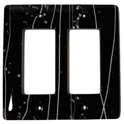 Hot Knobs Double Rocker Glass Switchplate in White & Black