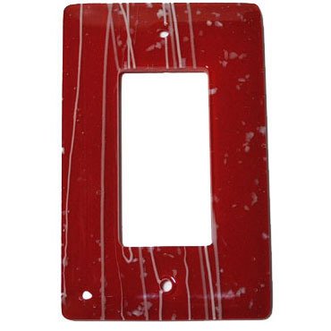 Hot Knobs Single Rocker Glass Switchplate in White & Red