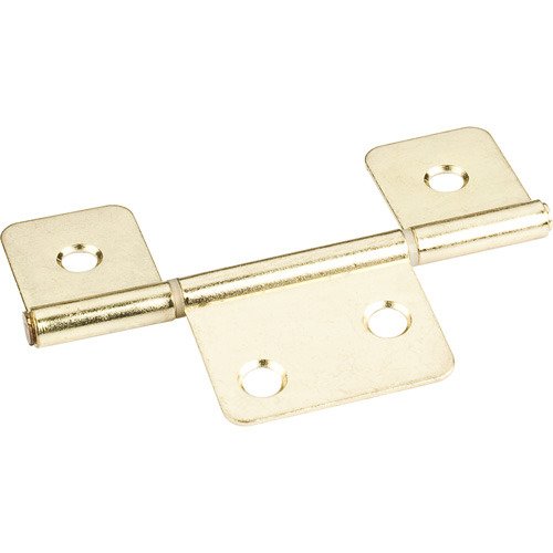 Hardware Resources 3-1/2" Three Leaf Non-mortise Hinge without Screws in Polished Brass