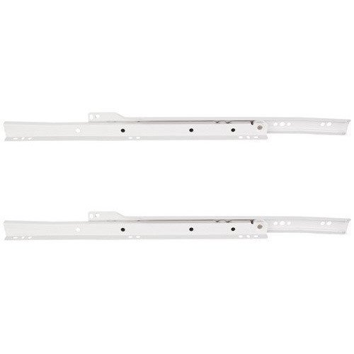 Hardware Resources 16" Cream White 1.0mm Builder Packed Self Closing Drawer Slide Pair in White