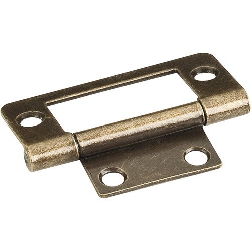 Hardware Resources 2" Fixed Pin Flat Back Non-mortise Hinge in Brushed Antique Brass