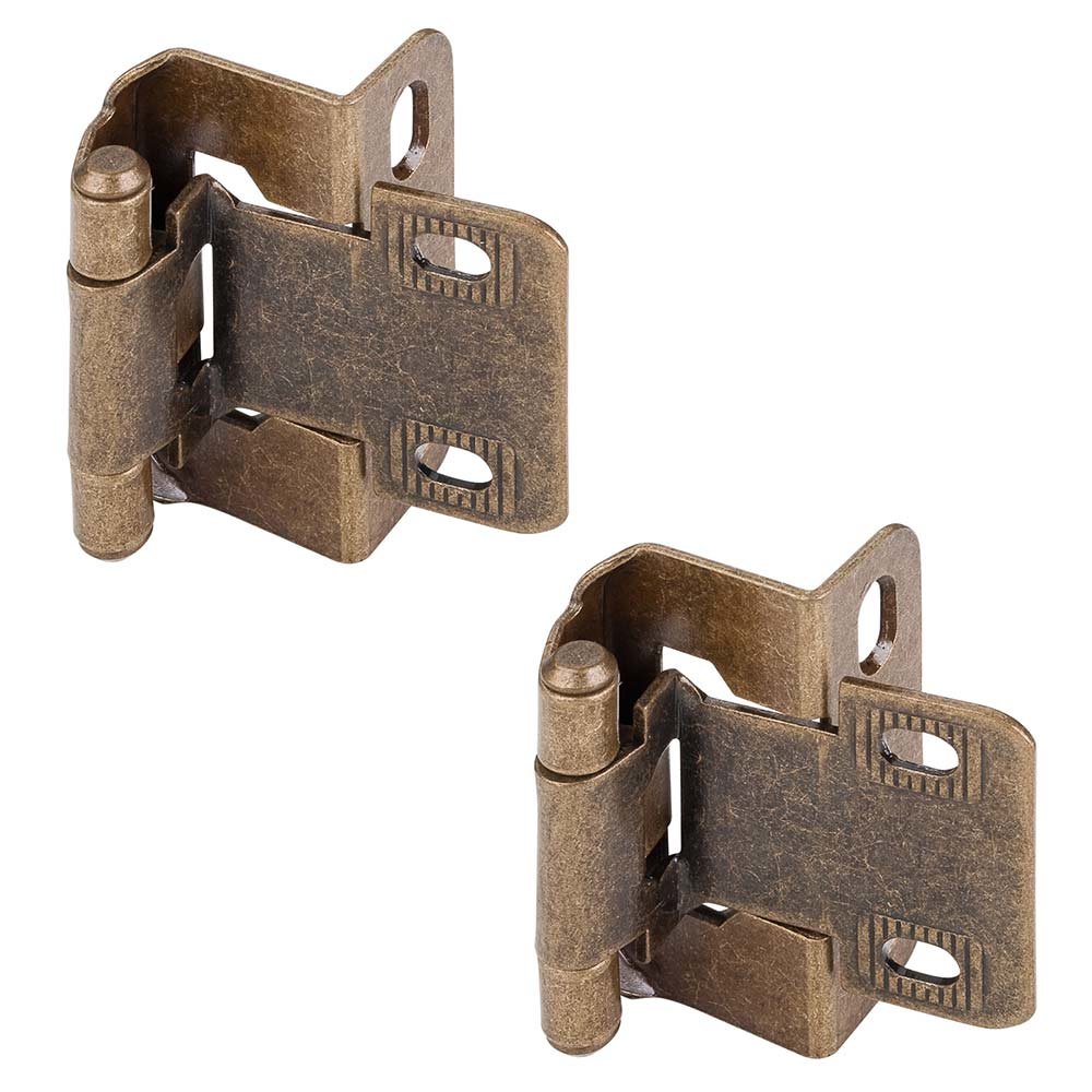 Hardware Resources Self Closing Hinge 1/2" Overlay 5/8" Frame Half Wrap in Burnished Brass (PAIR)