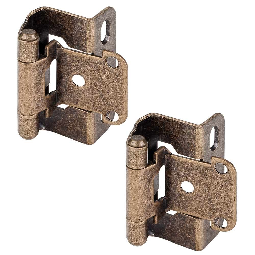 Hardware Resources 1/2" Overlay, Half Wrap 3 Hole in Burnished Brass (PAIR)