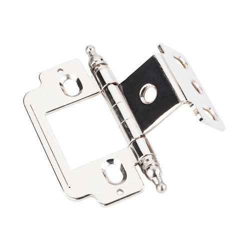 Hardware Resources Full Inset Partial Wrap 3/4" Flush Hinge with Decorative Bal in Nickel
