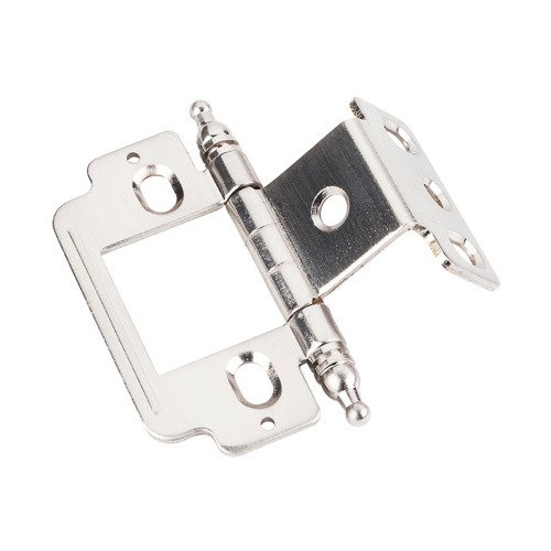 Hardware Resources Full Inset Partial Wrap 3/4" Flush Hinge with Decorative Bal in Satin Nickel