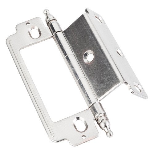 Hardware Resources 4" Overall Height Full Inset Partial Wrap 3/4" Flush Hinge w in Satin Nickel