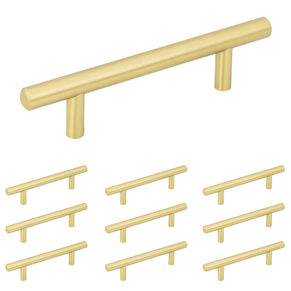 Elements Hardware 10 Pack of 3" Centers Cabinet Pull in Brushed Gold