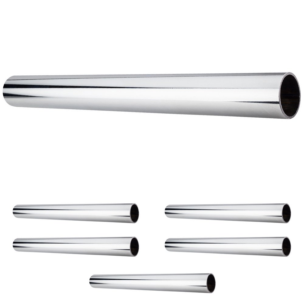 Hardware Resources (6 PACK) 1-5/16" Diameter x 8' Round Steel Closet Rod in Polished Chrome