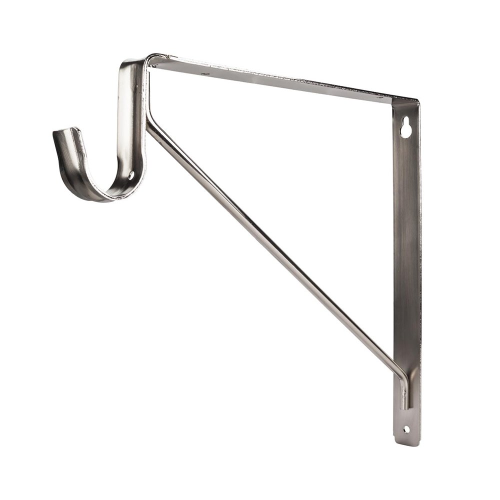 Hardware Resources Shelf & Rod Support Bracket for 1516 Series Closet Rods in Satin Nickel