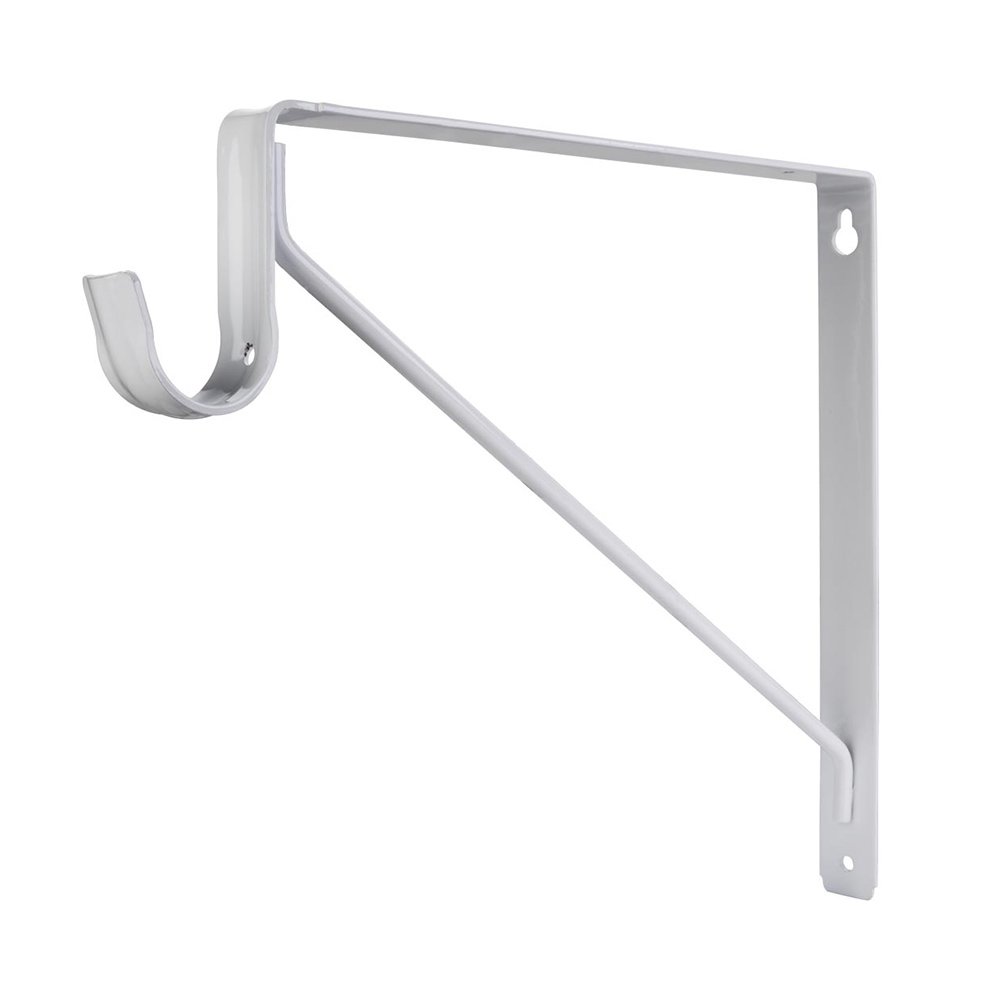 Hardware Resources Shelf & Rod Support Bracket for 1516 Series Closet Rods in White