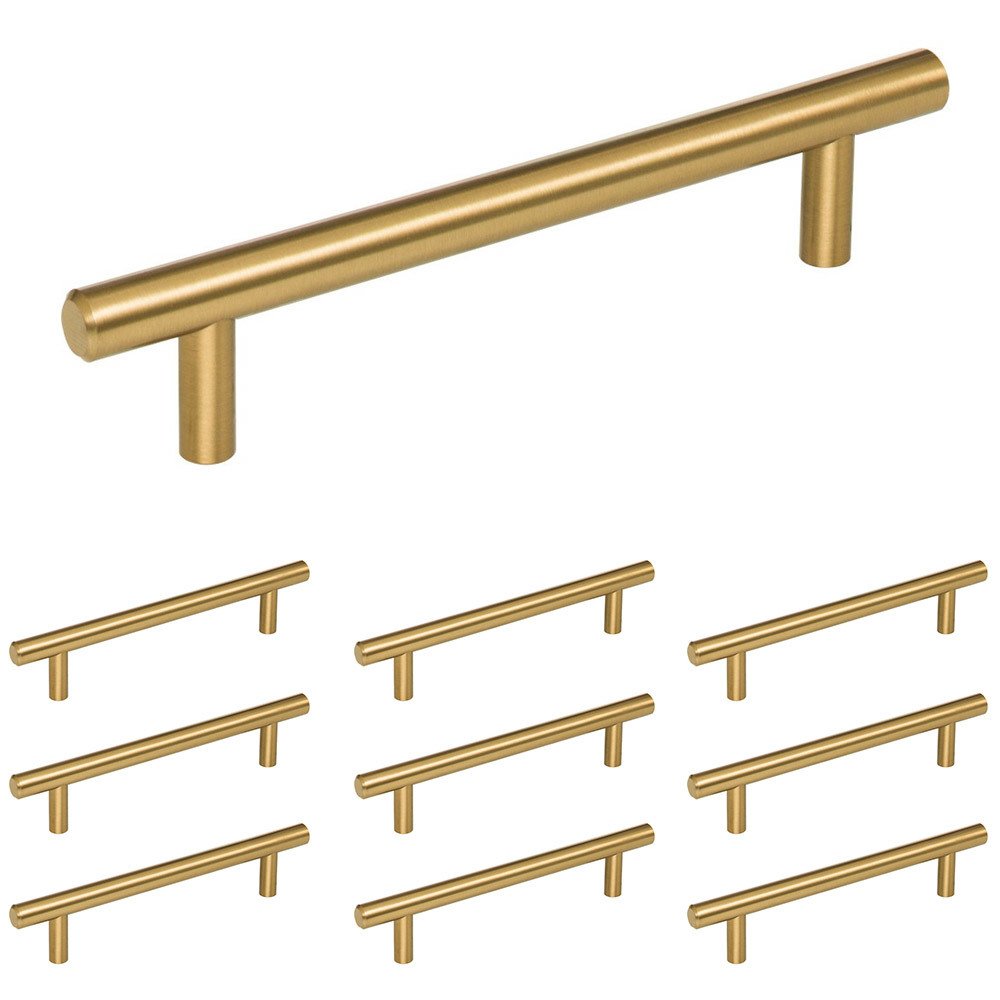 Elements Hardware 10 Pack of 5" Centers Cabinet Pull in Satin Bronze