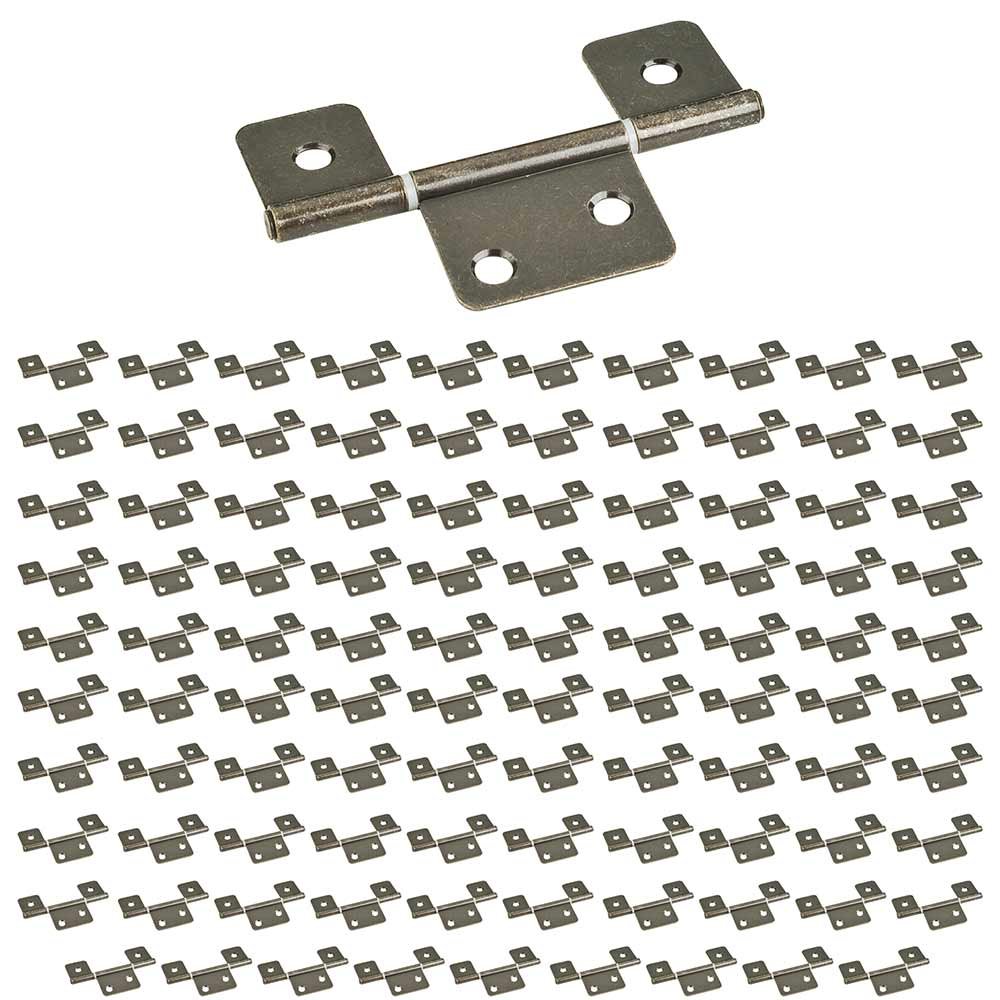 Hardware Resources (100 PACK) 3-1/2" Three Leaf Non-mortise Hinge without Screws in Brushed Antique Brass