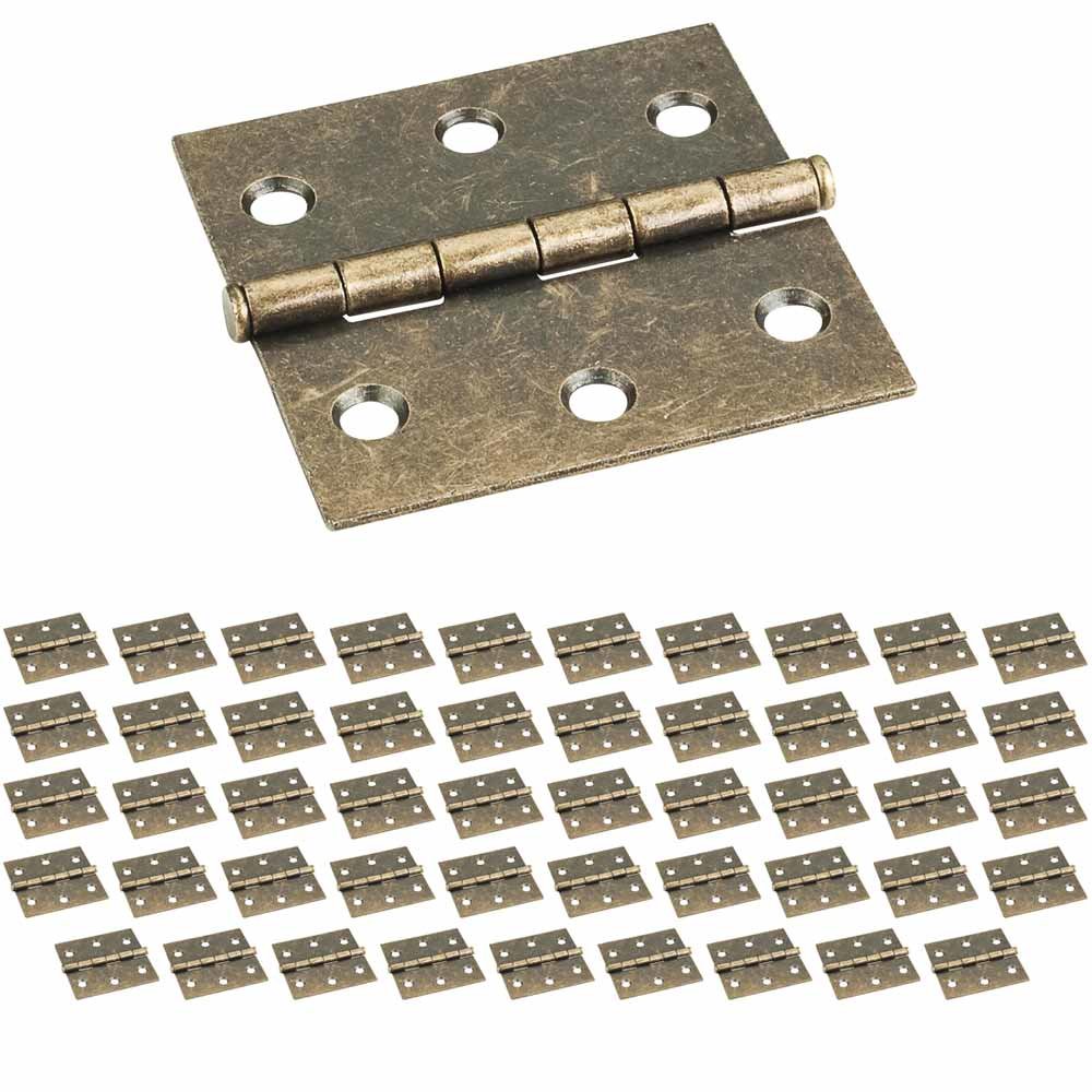 Hardware Resources (50 PACK) 2-1/2" x 2-1/2" Swaged Butt Hinge in Brushed Antique Brass