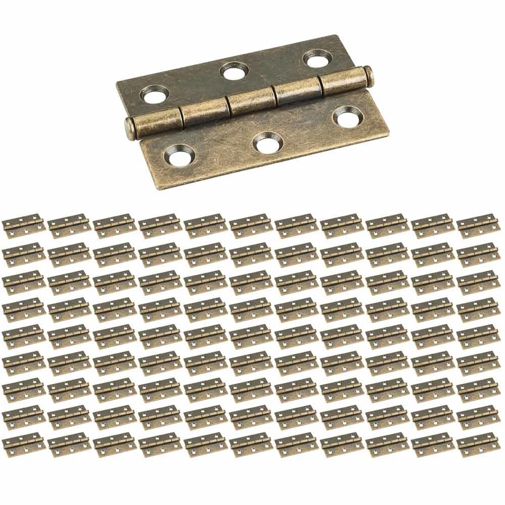 Hardware Resources (100 PACK) 2-1/2" x 1-11/16" Butt Hinge in Brushed Antique Brass
