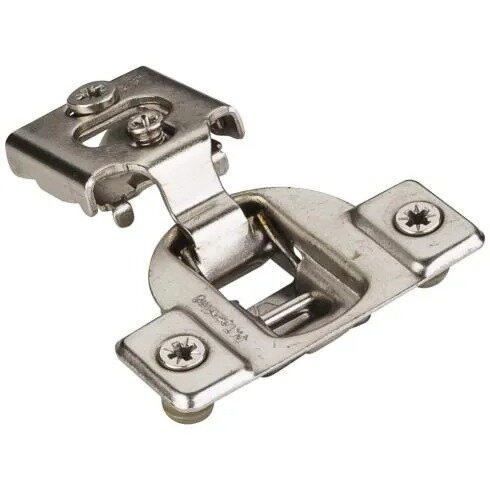 Hardware Resources 1/2" Overlay Compact Hinge with Cam Adj & 4 tabs with Dowels in Nickel