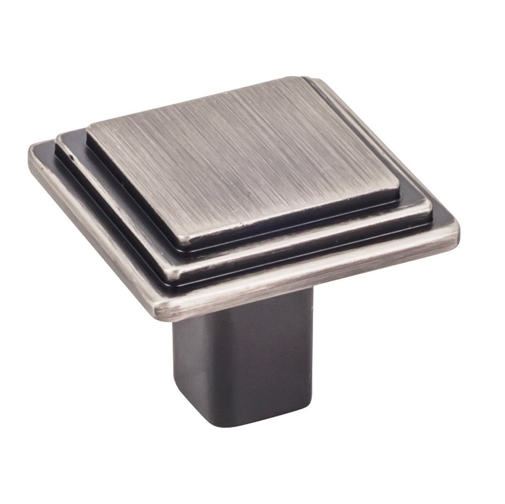 Elements Hardware 1 1/4" Overall Length Stepped Square Cabinet Knob in Brushed Pewter