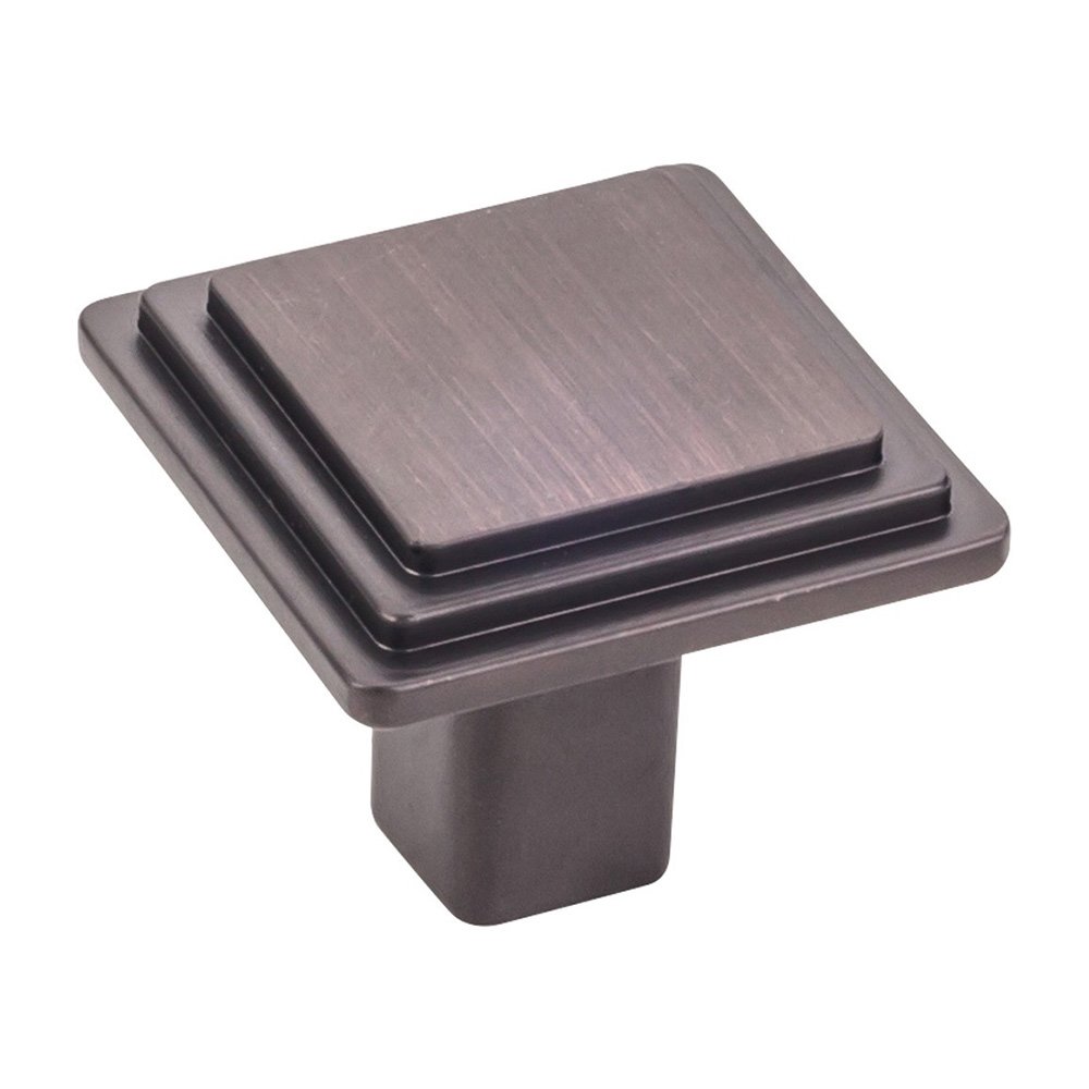Elements Hardware 1 1/4" Overall Length Stepped Square Cabinet Knob in Brushed Oil Rubbed Bronze