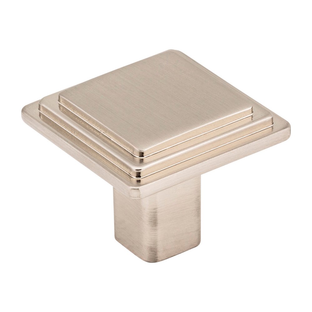 Elements Hardware 1 1/4" Overall Length Stepped Square Cabinet Knob in Satin Nickel