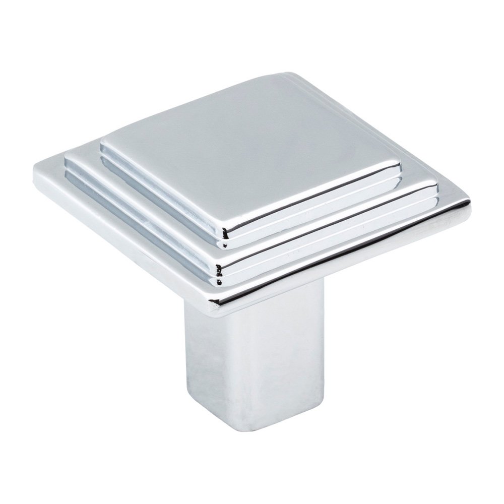 Elements Hardware 1 1/8" Overall Length Stepped Square Cabinet Knob in Polished Chrome