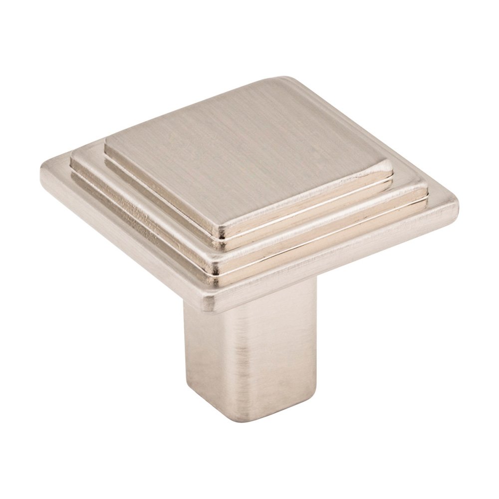 Elements Hardware 1 1/8" Overall Length Stepped Square Cabinet Knob in Satin Nickel
