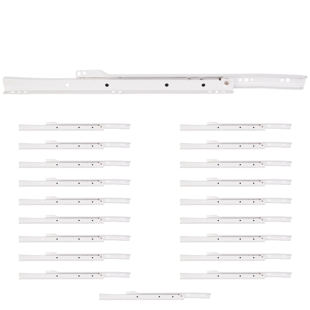 Hardware Resources (20 PACK) 16" (400mm) Cream White Self Closing Slide Retail Pack in White