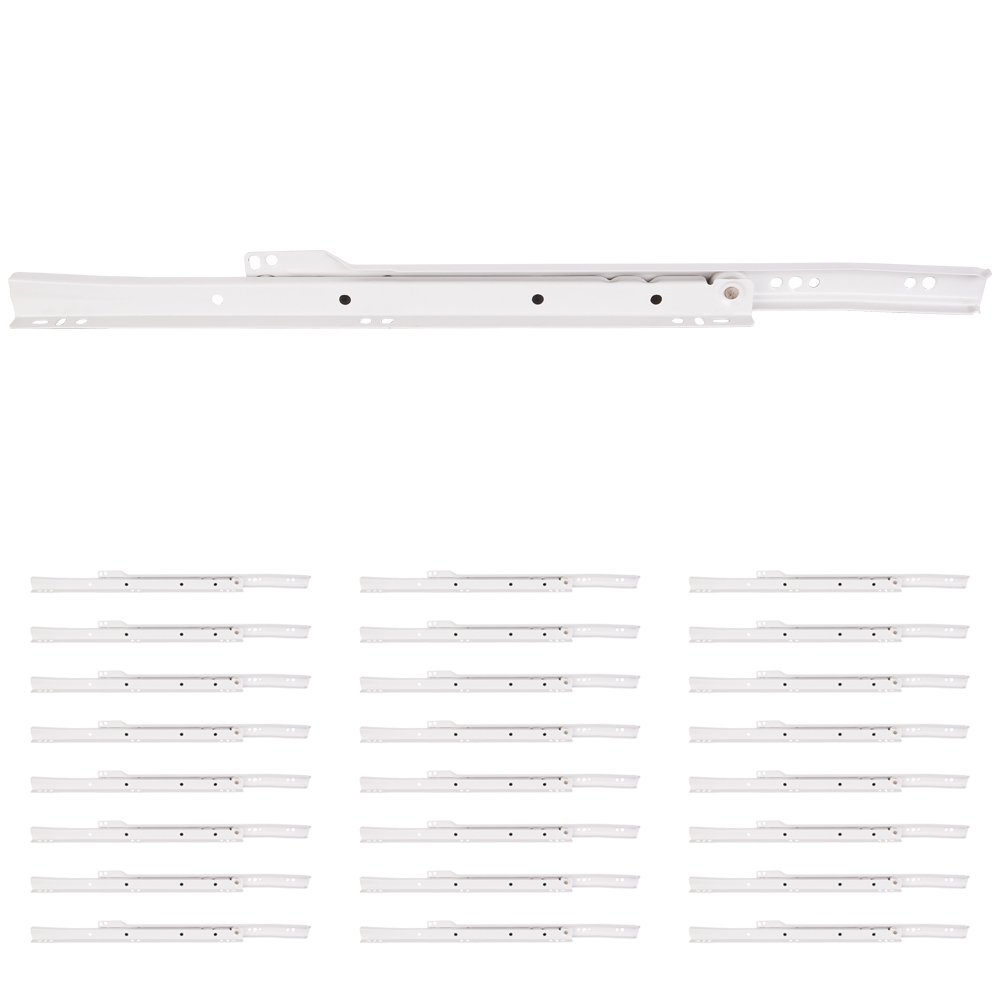 Hardware Resources (50 PACK) 18" (450mm) Cream White Self Closing Slide Pair in White