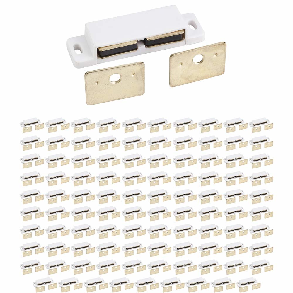 Hardware Resources (100 PACK) Double Magnetic Catch 15 lb Pull Each Side in White