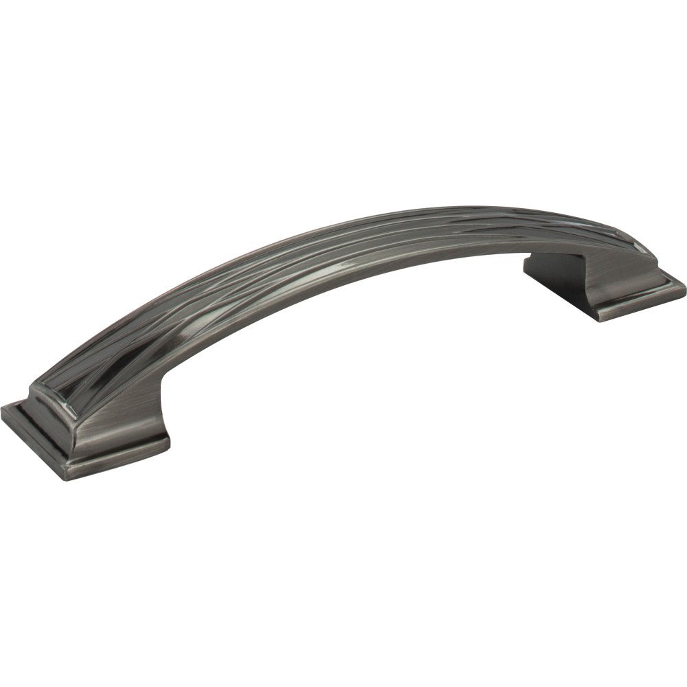 Jeffrey Alexander 128mm Centers Lined Cabinet Pull in Brushed Black Nickel