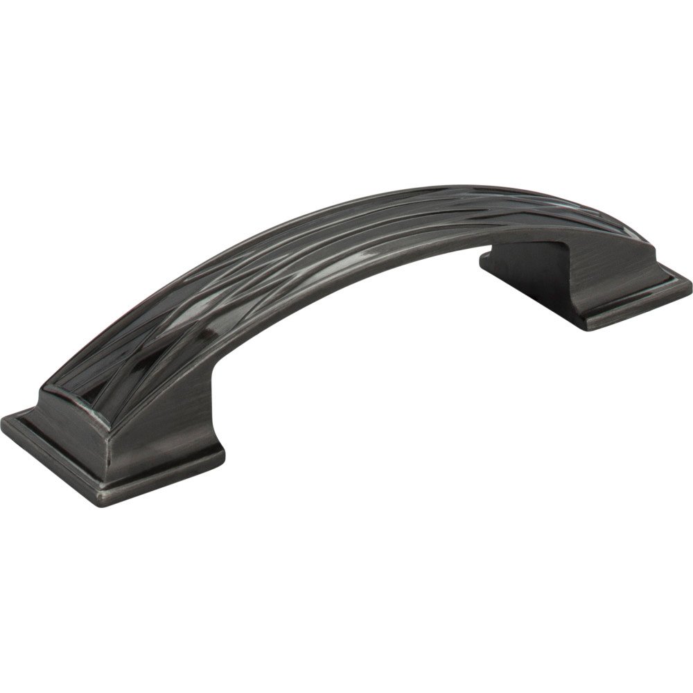 Jeffrey Alexander 96mm Centers Lined Cabinet Pull in Brushed Black Nickel
