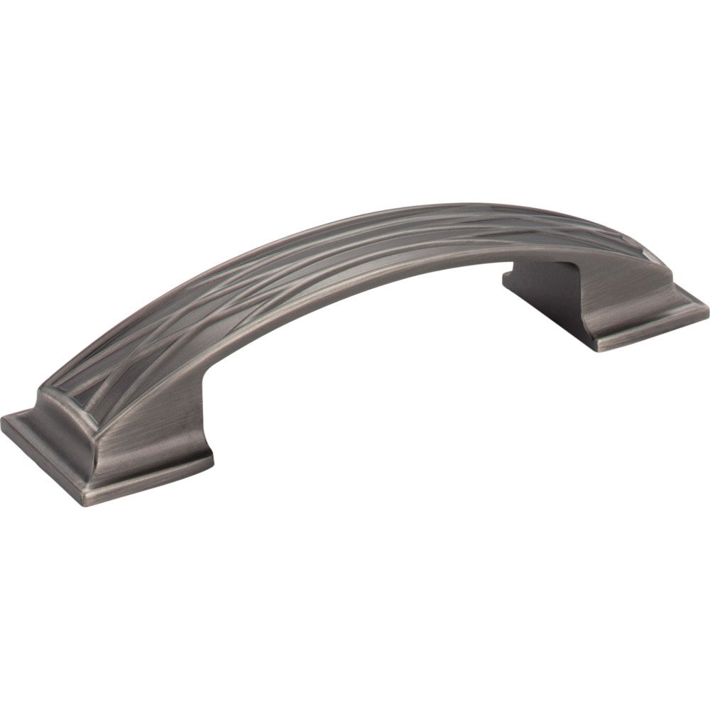 Jeffrey Alexander 96mm Centers Lined Cabinet Pull in Brushed Pewter