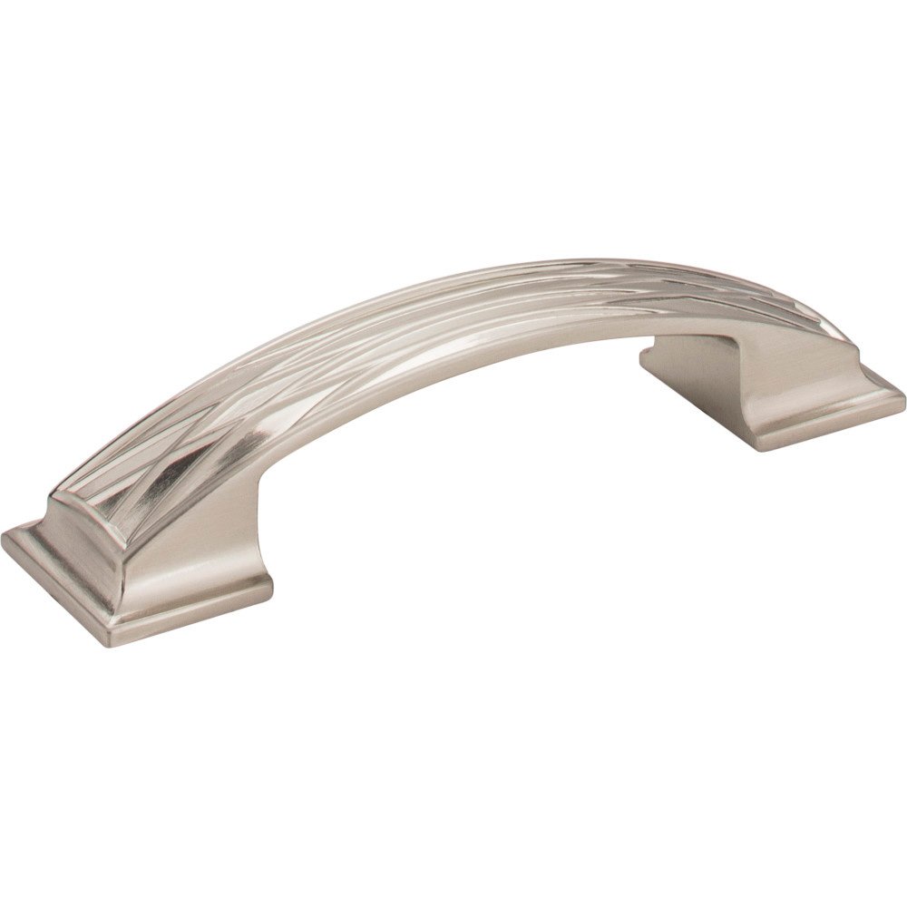 Jeffrey Alexander 96mm Centers Lined Cabinet Pull in Satin Nickel