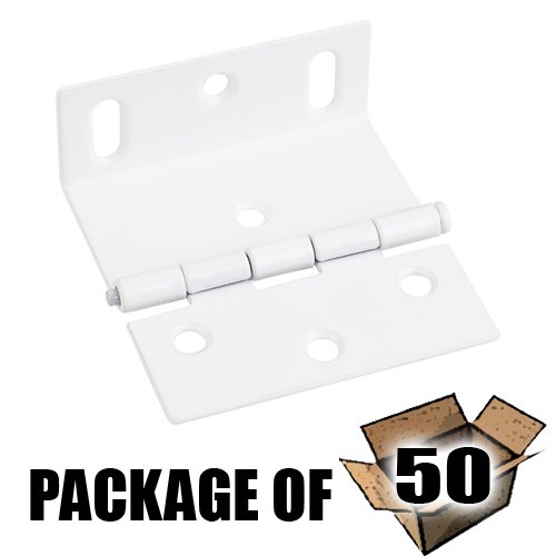 Hardware Resources (50 PACK) 2-1/2" Wrap Around with Large Slotted Holes in Bright White