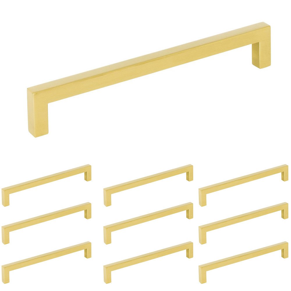 Elements Hardware 10 Pack of 6 1/4" Centers Cabinet Pull in Brushed Gold