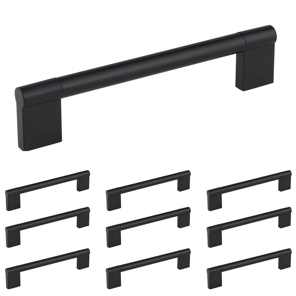 Elements Hardware 10 Pack of 6 1/4" Centers Handle in Matte Black