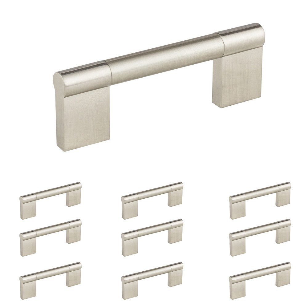 Elements Hardware 10 Pack of 3 3/4" Centers Handle in Satin Nickel