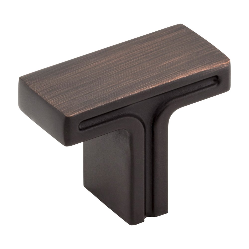 Jeffrey Alexander 1 3/8" Overall Length Rectangle Cabinet Knob in Brushed Oil Rubbed Bronze