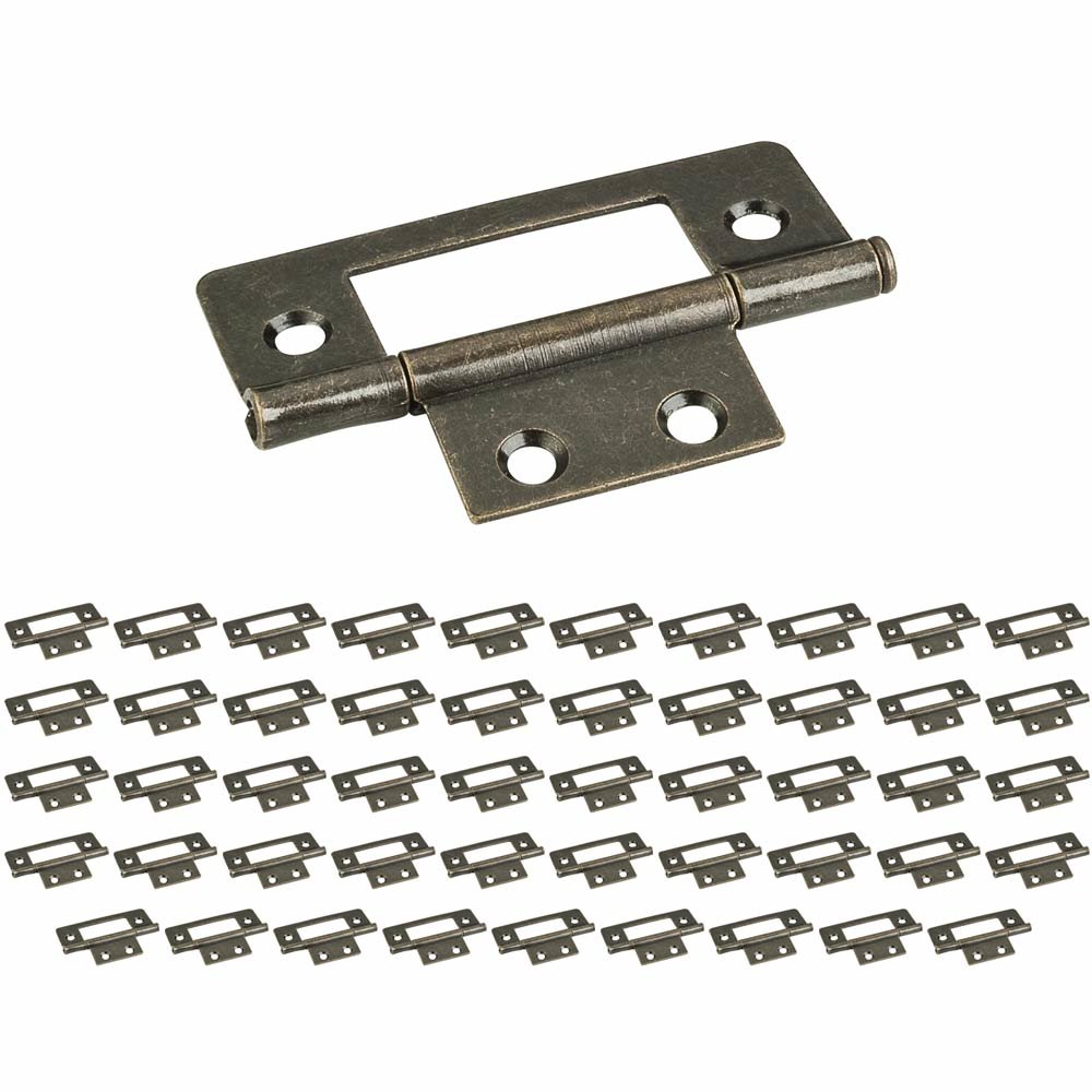 Hardware Resources (50 PACK) 4 Hole 3" Loose Pin Non-mortise Hinge in Brushed Antique Brass