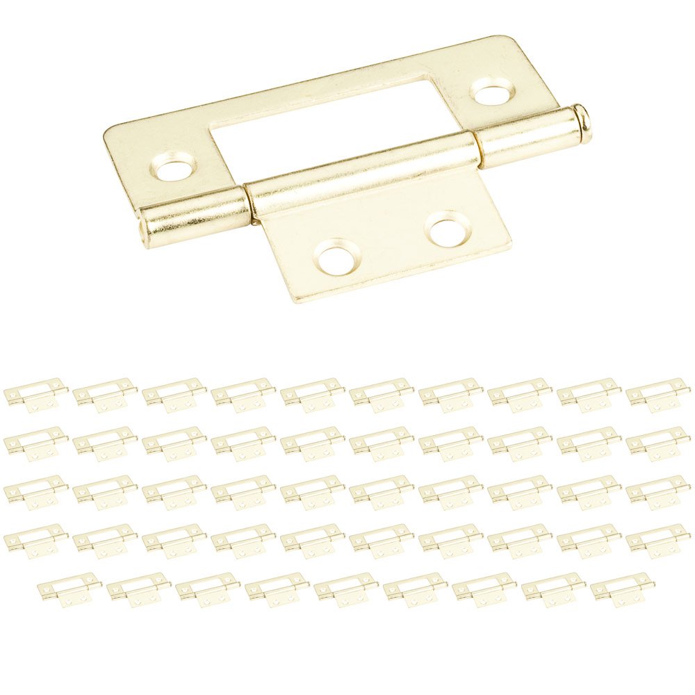 Hardware Resources (50 PACK) 4 Hole 3" Loose Pin Non-mortise Hinge in Polished Brass