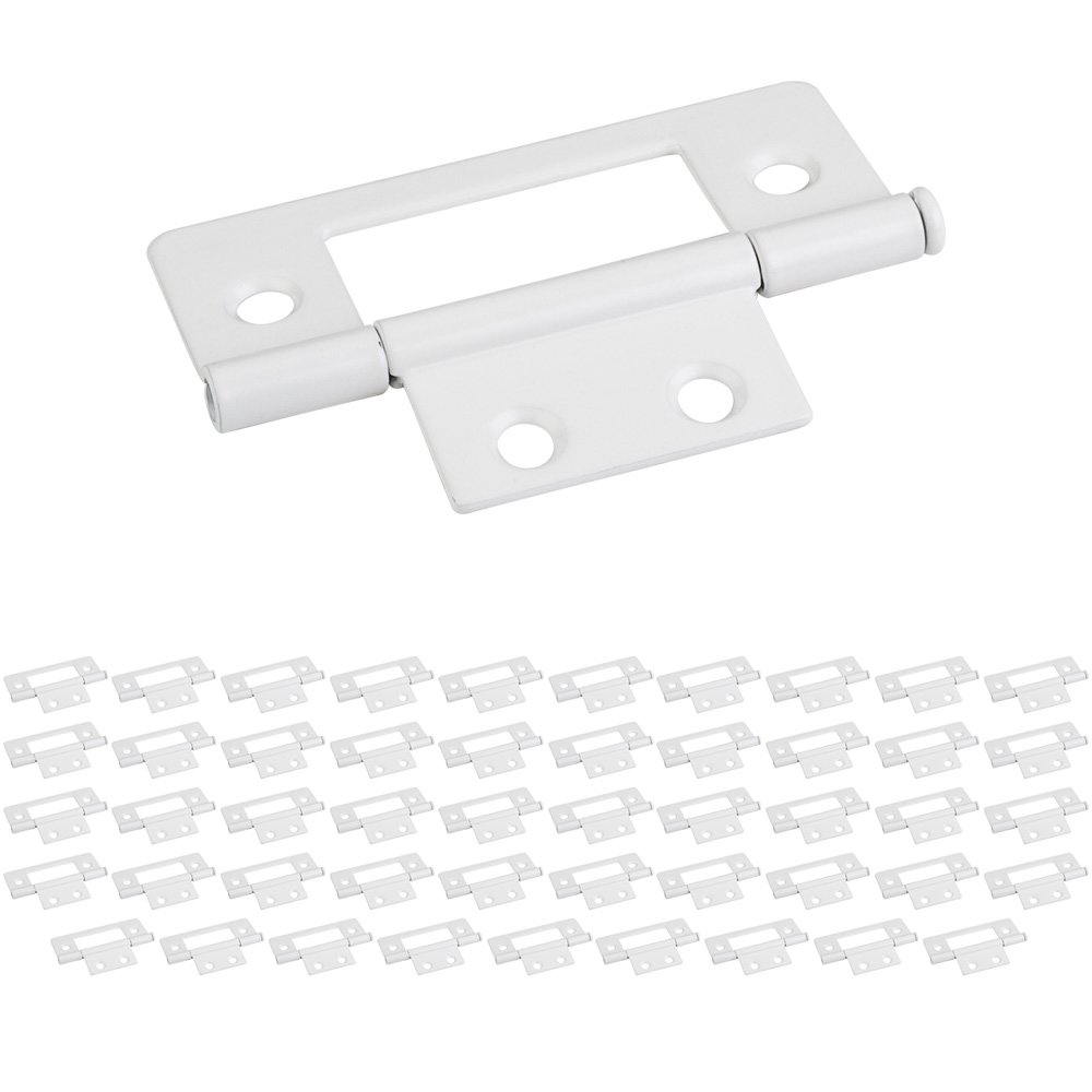 Hardware Resources (50 PACK) 4 Hole 3" Loose Pin Non-mortise Hinge in Dull White