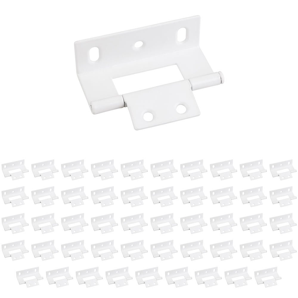 Hardware Resources (50 PACK) 3" Non Mortise Wrap Around Hinge in Bright White